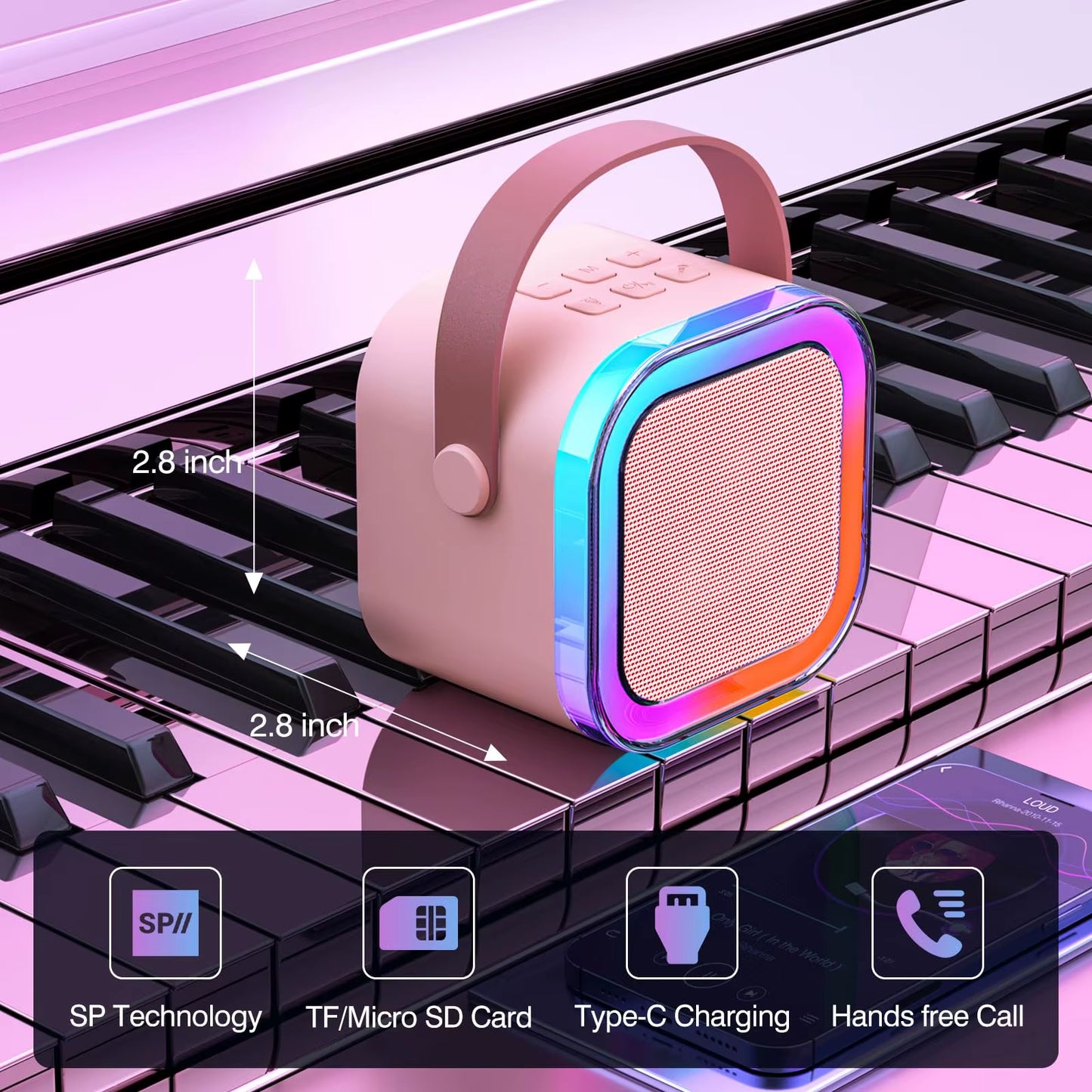 K12 Mini Portable BT Music Karaoke Audio Sound Box Mini Portable Wireless K12 Karaoke Speaker with Handheld Mic for Party