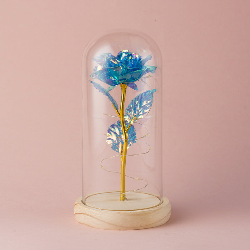 Eternal Gold Rose in Glass Dome ? Luxury Artificial Flower Ornament & Romantic Gift