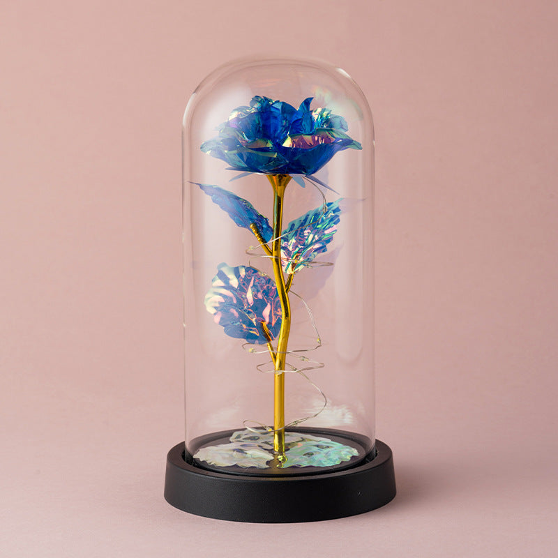 Eternal Gold Rose in Glass Dome ? Luxury Artificial Flower Ornament & Romantic Gift